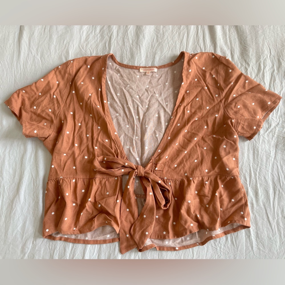 Pacsun Polka Dot Tie-Knot Top